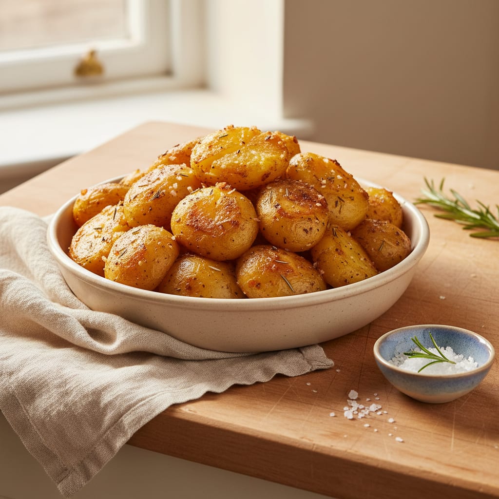 Frozen Roast Potatoes in the Air Fryer (No Oil Needed)
